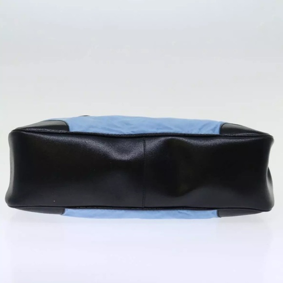 PRADA Shoulder Bag in Blue Nylon with Black Leather Authentic - Picture 9 of 16